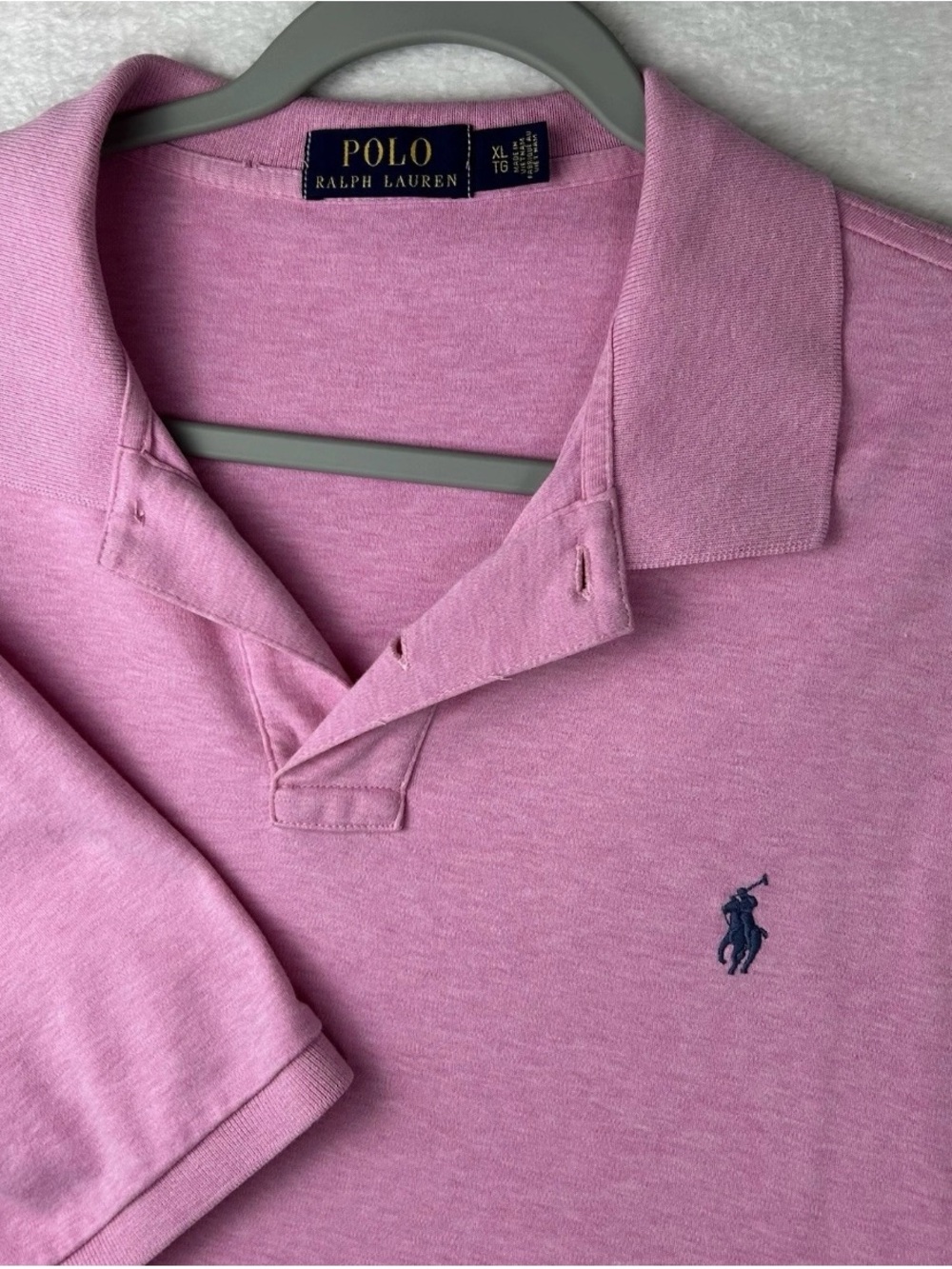 Polo Ralph Lauren Heathered Pink Men XL Polo Short Sleeve Casual Preppy Luxury